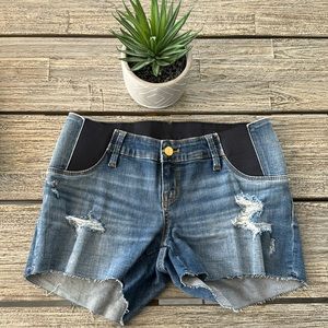 Isabel Maternity by Ingrid & Isabel Side Panel Cut-Off Midi Shorts, Sz 4, NWOT